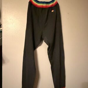 Aviator Nation Black Joggers with Rainbow Waistband